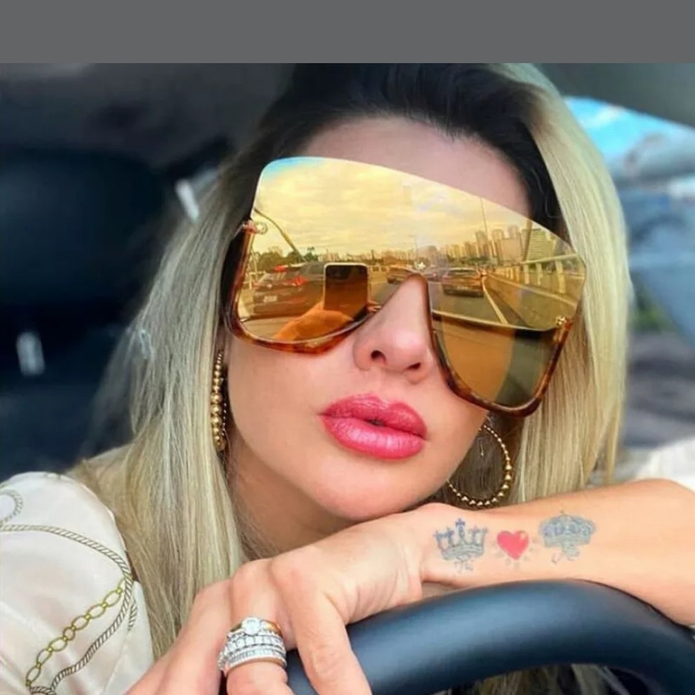 SOLD**Oversize Yellow Goggle Shades